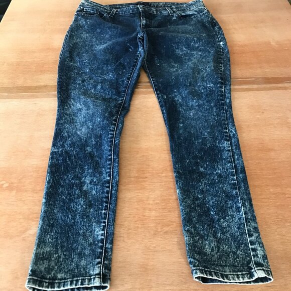 Levi's 535 Legging Jeans Women 16 Blue Acid Wash Mid Rise Stretch Preppy 17818 - Picture 1 of 10